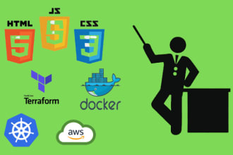 teach HTML, CSS, javascript, docker, kubernetes, terraform, AWS