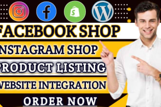 set up facebook and instagram shop with produts listing