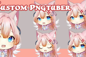 design chibi pngtuber model for streaming