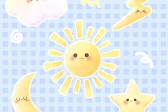 draw cute kawaii doodle illustration for you