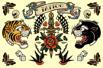 make you a traditional old school tattoo style design