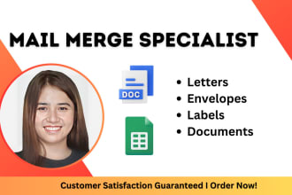 do mail merge for mailing letters, envelopes and labels