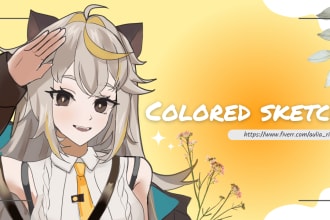 draw colored sketch anime art for profile picture, pfp, icon