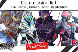draw your tokusatsu characters and fanarts in manga style