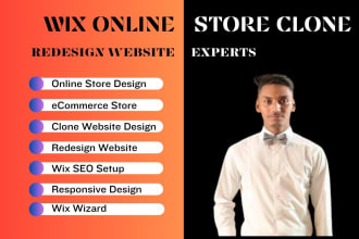 wix landing page, design or redesign wix website, wix online store wix ecommerce