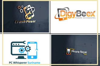 do phone laptop repairing and accessories shop logo
