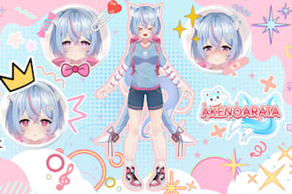 draw high quality live2d vtuber avatar model in anime style for twitch stream