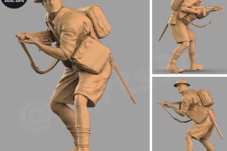 sculpt epic 3d soldier models for printing