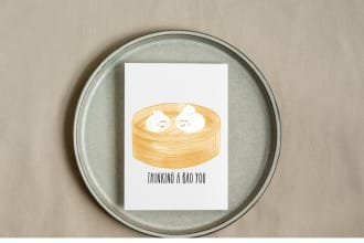 design cute custom watercolor greeting cards illustrations