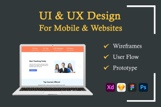 do mobile app design, app ui ux, web ui ux using figma