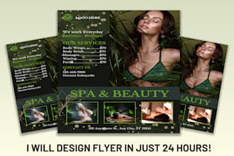 do salon, spa, and beauty flyers, price lists or brochures