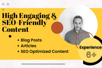 deliver SEO blog writing, article writing, and content writing for your niche