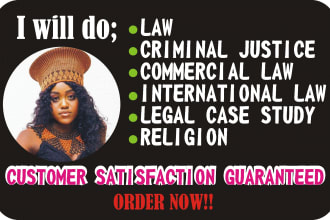 do legal case analysis, criminology, law, civil law, religion and history