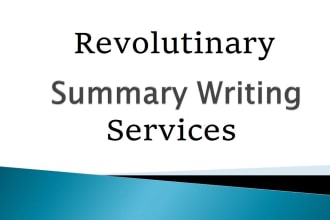 do a synopsis, outline, abstract, and other summary writing services