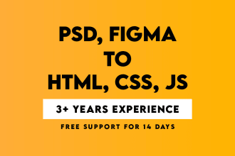 convert figma to html, sketch to html or psd to html css and bootstrap