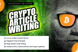 write seo crypto article and bitcoin altcoin, nft cryptocurrency script writing
