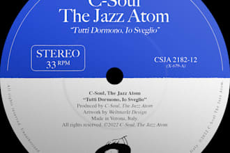 design a realistic vinyl label for pressing or social media