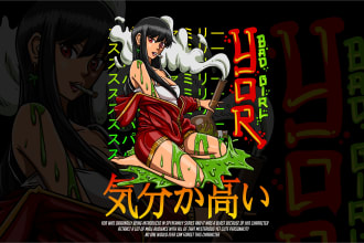 draw amazing anime streetwear design for your tshirt