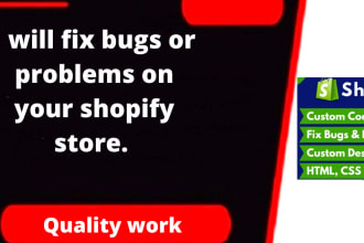 fix bugs or problems on your shopify store