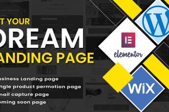 design your dream landing page in wix and wordpress
