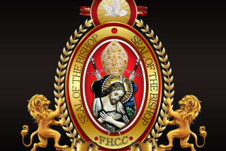 create unique church seal, apostle seal or bishop seal logo