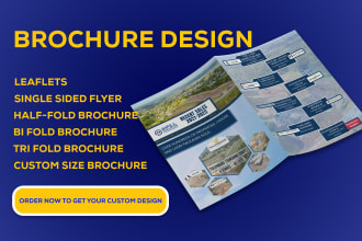 design a professional bi fold, tri fold brochure, and business brochure for you