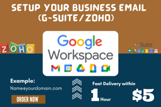 setup gsuite and zoho business email in 1 hour