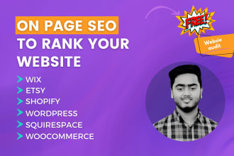 do on page SEO for shopify, wix, etsy store, wordpress, woocommerce website