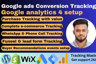 setup ga4 ecommerce purchase tracking via gtm in shopify and wordpress