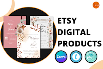 create etsy shop digital product on canva corjl templett