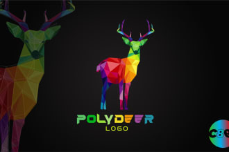 modern 3d geometric polygonal and low poly business logo