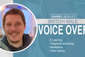 record a professional british male voice over