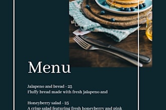 design impressive, food, poster, banner, menu card for restaurant