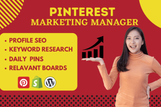 be your pinterest SEO marketing and  ads manager to optimize pins and boards