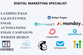 do thrivecart, convertkit, syeteme io, monday simvoly, leadpages, carrd
