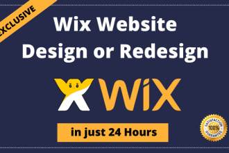 create wix website design, redesign wix website or wix landing page