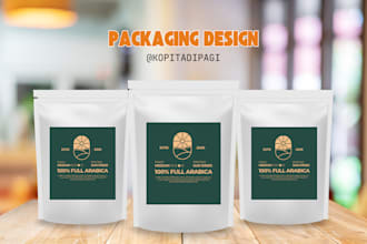 create pouch product packaging or label design