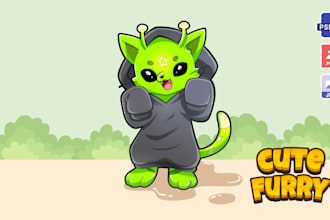 create custom furry pfp and cute chibi character art