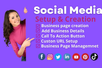 set up and create perfect social media accounts and pages for your business