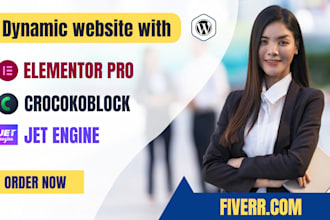 develop dynamic wordpress website using crocoblock, elementor, jet engine