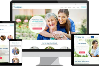 create a professional home care, wellness , dental care , elderly care website