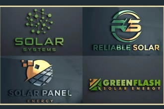 design modern green energy, solar energy logo in 24 hours