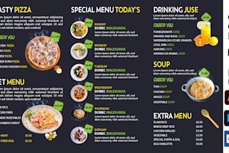 do eye catching restaurant menu, food menu design