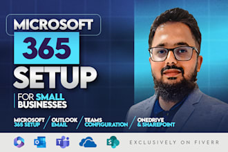 set up microsoft 365 for small businesses with email, teams and onedrive