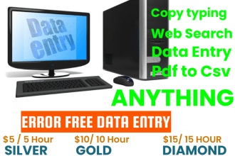 do excel data entry, searching email address, web scraping , data mining