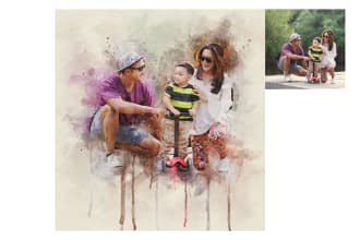 make a professional digital watercolor painting from a photo