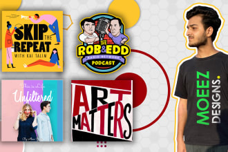 do professional podcast cover and podcast logo