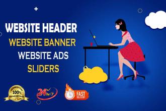 design the website header, banner, and slider professionally