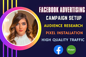 do facebook advertising and setup fb ads campaign