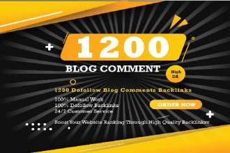 provide 1200 dofollow seo blog comments backlinks